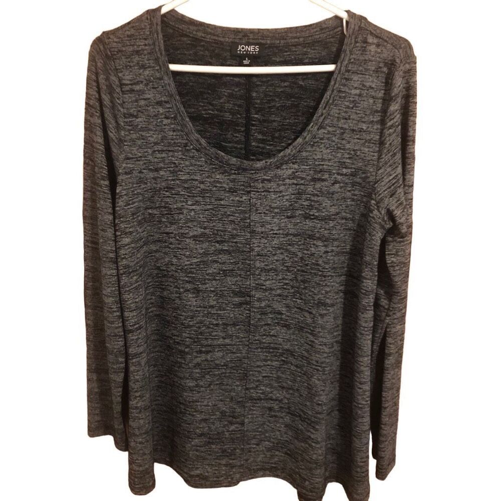 Jones New York Women’s Size L Long Sleeve Tunic Top Heather Gray